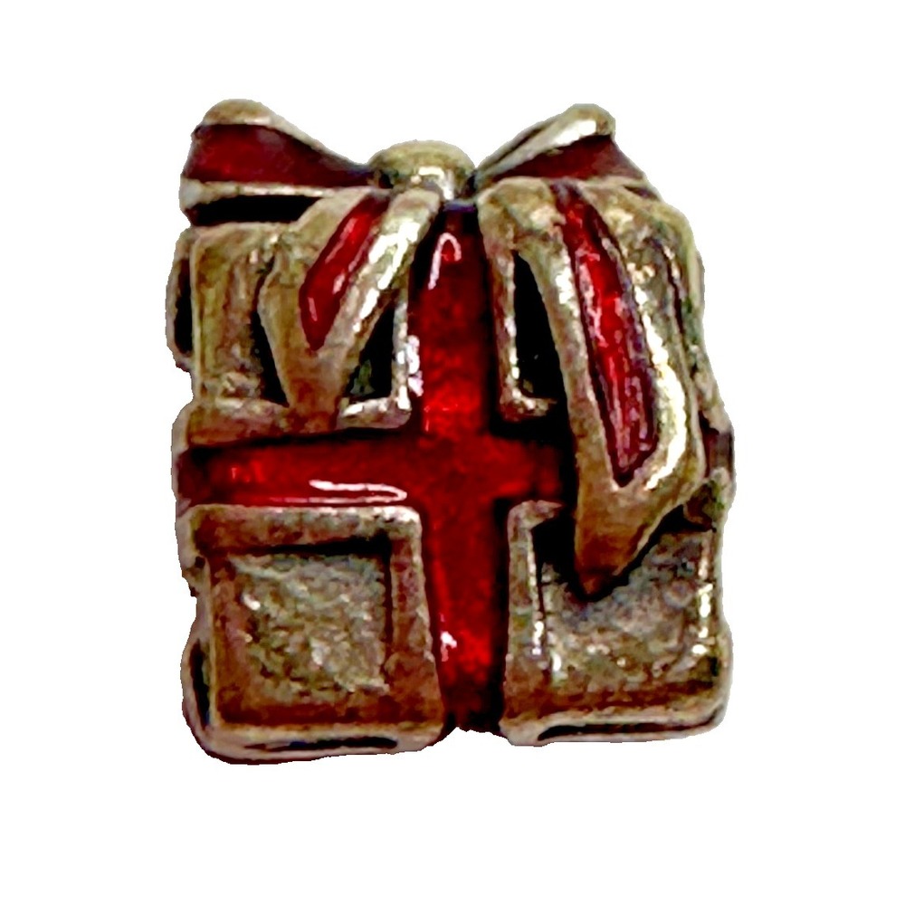 Pandora Bead Sterling Silver Present Red Ribbon Bow Gift Box 925 ALE